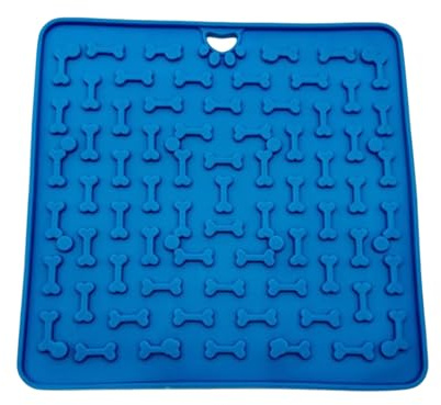 Tappetino per leccare cani e gatti, in silicone, per ridurre la noia, 18,8 x 18,8 cm, facile da pulire, per nutrire cuccioli e gatti