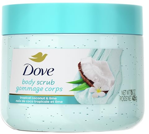 Dove Moisturizing Body Scrub – Coconut & Lime, pH‑Balanced Whipped Texture, Skin‑Renewing Exfoliator, 15 oz