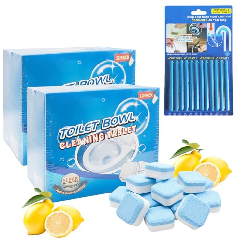 24PCS WC Schaumreiniger,12PCSToilettenreiniger blaue Rohre zur Entfernung von Schmutzstangen, WC Reiniger Für Saubere Und Hygienische Toilette, Spülkasten Reiniger