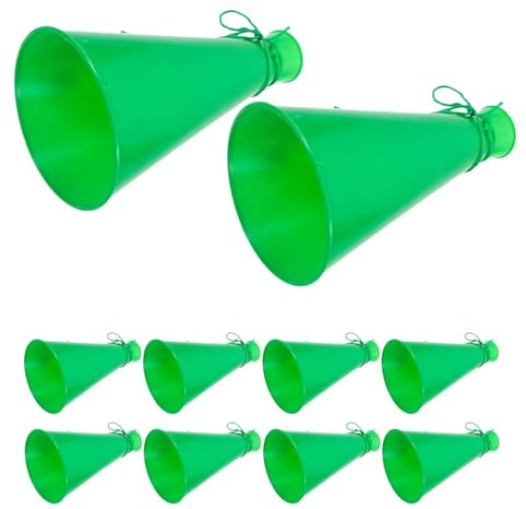 Gogogmee Lot de 8 Klaxons de Stade Verts en Plastique Sifflets Portables pour Événements Sportifs Jouets Festifs Légers et Résistants pour Encouragements Lors de Matchs de Football et