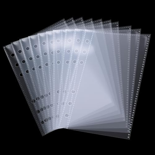 Lot de 20 pochettes A6 en PVC transparent à 6 trous pour classeurs à 6 anneaux, enveloppes de monnaie, photos et organiseurs de budget