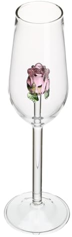 TOYANDONA 2 Pièces Verre à Vin Rouge en Cristal Rose Élégant 1 Pièce, Coupe à Pied Design Européen, Verre Pratique et Antidérapant pour Fête, Maison, Bar et Restaurant, Gobelet à Vin Créatif