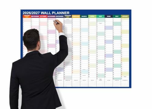 2026 2027 Wall Planner Uk A1 Wall Calendar 2026 27 Academic Mid Year Wall Calendar Home Desk Office Aug to Aug Academic Wall Planner Full Year To view
