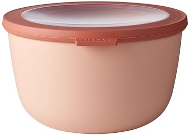 Mepal RST62140BLH Multischüssel Cirqula rund, mit abnehmbarem Deckel, bruchfestes Material - auslaufsicher, tiefkühlgeeignet - spülmaschinengeeignet, Nordic Blush, 2000 ml