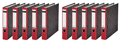 Leitz 1080/1050 Standard Ordner A4 (schmal | 10er Pack, rot)