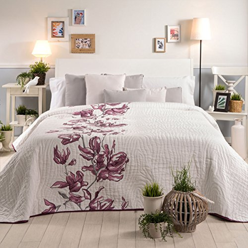 Sancarlos Tagesdecke, Polyester, lila, Einzelbett, 180 x 270 x 1 cm