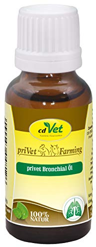 cdVet Naturprodukte privet Bronchial Öl 20 ml - Kaninchen, Geflügel, Schwein, Esel - Ergänzungsfuttermittel - Verdauungsunterstützung - fördert die Kondition der Atemwege - Abwehrkräfte - Gesundheit -