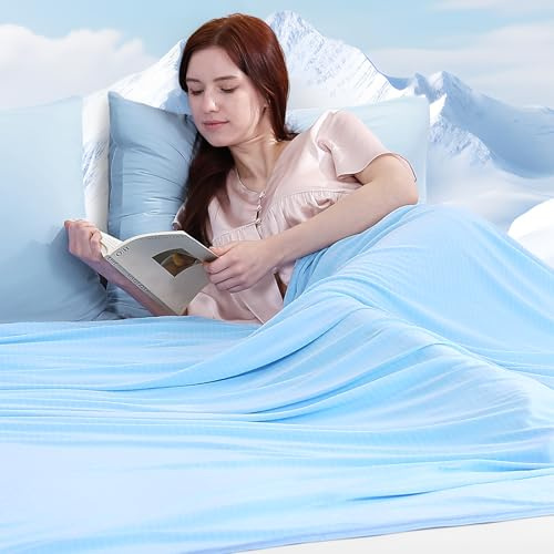 Luxear Coperta Rinfrescante per l'estate, Arc-chill Fibra di Raffreddamento Q-Max> 0,5 Cooling Blanket Coperta Refrigerante Leggera Estate Coperte a Doppia Faccia per Adulti Bambini Divano Coperta