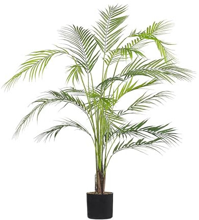 Beliani Dekorative Zimmerpalme aus Kunststoff 124 cm grün Areca Palm