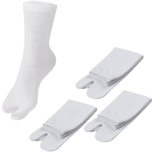 SUNTRADE 3 Paar Japan Tabi Socken Split 2 Toe Sandalen Ninja Slipper Japan Kimono Baumwolle