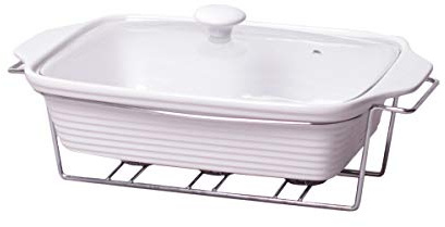 4BIG.fun Speisewärmer aus Keramik 3 L Chafing Dish Buffet-Set Keramik-Chafer Buffetwärmer Warmhaltebehälter Speisenwärmer Wärmebehälter