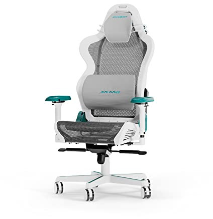 DXRacer (das Orginal Air R1S Gaming Stuhl, Mesh, Weiß-Cyan-Grau, 200 cm