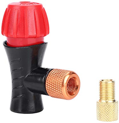 Akozon Fahrradpumpenkopf kompatibel mit Presta- und Schrader-Ventil, Mountainbike Rennrad Fahrrad Adapter Pumpe Mini tragbare Luftpumpe Reifen Doppelkopfventil Fahrrad Ventil Inflator Kopf