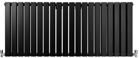 Paneelheizkörper Flachheizkörper Design Heizkörper Heizung 60cm x 140cm Matte Schwarz Horizontal Heizgerät Doppellagig Wandheizkörper Küche Wohnzimmer Badezimmer Reinigungsbürste und Befestigungsset