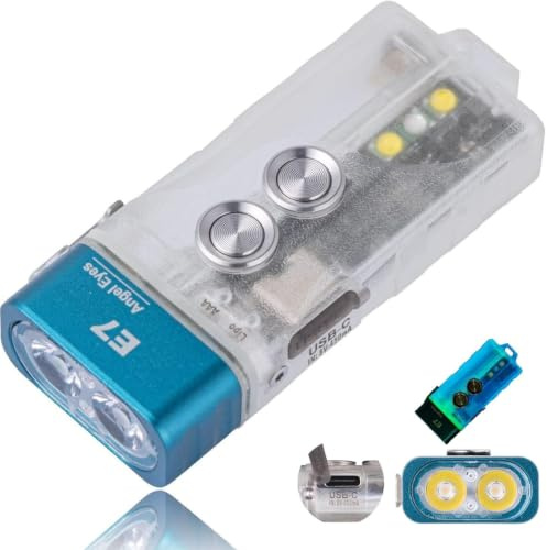 RovyVon E7 700 Lumen kompakte Schlüsselanhänger Taschenlampe, superhelle, wiederaufladbare USB C Taschen EDC Taschenlampe, unterstützt austauschbare Batterie, mit vielseitigen Seitenlichtern