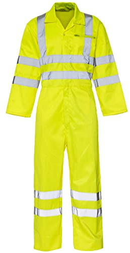 Hi Vis Coverall High Visibility Overall Workwear Boilersuit Polycotton Full Body Class 3 Hi-Viz Protection