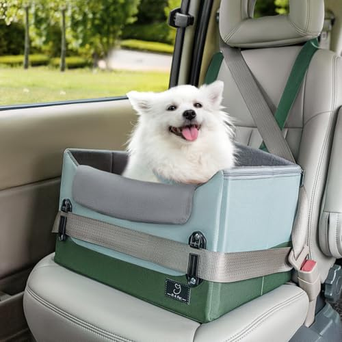 A 4 Pet Hundeautositz Hundesitz kleine Hunde mit Gurtbefestigung, Autositz Hundesitz Rückbank Beifahrersitz für kleine Hunde Sitzerhöhung, faltbar & Waschbar