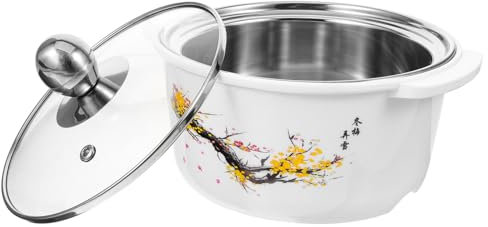 RORPOIR Einzelner heißer Topf mit Deckel easy putz easy-clean hochstihl Kochtopf kleine Töpfe zum Kochen Induktionsherd kleiner heißer Topf tiefer Suppentopf Heizung Individuell Pfanne