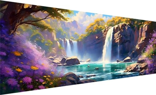 Diamond Painting XXL 240x80 cm, DIY Fallen Diamant Painting Bilder, 5D Blume Diamant Malerei Set, Diamant Kristall Strass Kreuzstich Painting, Diamond Painting Erwachsene für Zimmer Dekor Geschenk N-6