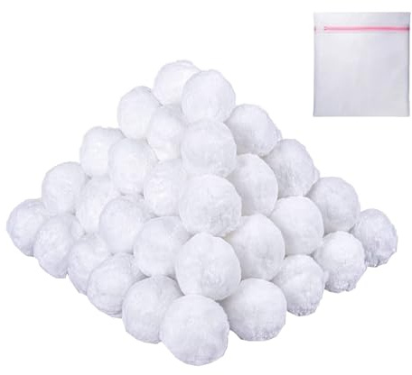 LUPYMMY Filterbälle Pool - Reinigende Filterballs für Pools - Wiederverwendbar Filter Balls Geeignet für Pool Filter Schwimmbad Filteranlagen, Aquarium und Poolzubehör Weiß (2100, Gramm)