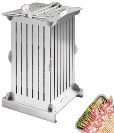 TsoLay Werkzeuge Zur Herstellung Von Tofu-Spießen Aus Edelstahl, 49 Löcher Für Den Kommerziellen Kebab-Spieß-Maker, Gleichmäßig Verarbeitete Fleischspieße, Abnehmbar Und Leicht Zu Reinigen