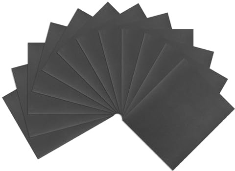 sourcing map 12pcs Sandpaper 2000 Grit 9 x 11 Inch A-Weight Backing Silicon Carbide Abrasive Wet Dry Sanding Sheets for Wood Finishing, Metal Sanding, Automotive Polishing