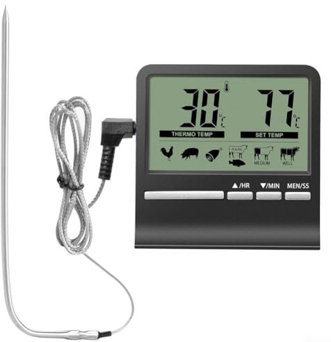 Kitchen Digital Cooking Thermometer, Meat Thermometer Food Temperature Tester, Cooking Thermometer Temperature Probe for Oven BBQ(balck)