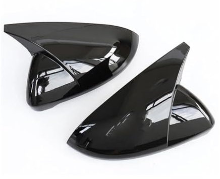 Rückspiegelabdeckung Für G&olf MK7 7.5 Für G&TI 7 7R Autospiegelabdeckungen Kappen Carbon Look Helles Schwarz Matt Chrom Rückspiegelgehäuse Abdeckung 2 Stück Spiegelkappen Außenspiegel(Bright Black)
