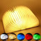 SHUBEIEUMI Libro Lámpara LED, Lámpara de Libro Plegable de 5 Colores, Luces Plegables de Madera 360°, Portátil Luz Lectura/Decorativa, USB Lámpara Portatil de Libro Recargable