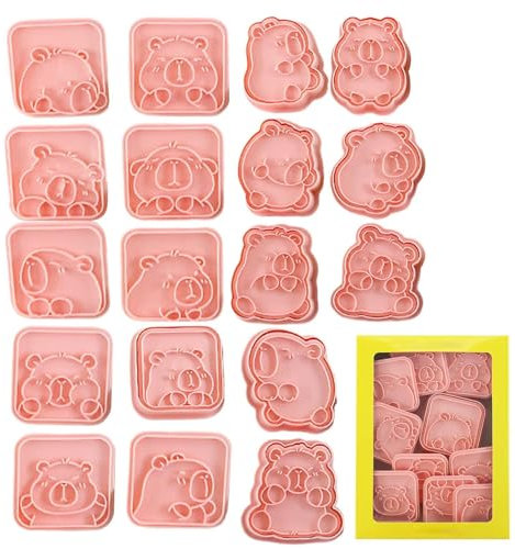 -Ausstechformen-Set, Keksbacken, Keksausstecher, Keksformer zum Backen, Brotausstechform, Pfannkuchenausstecher, 18-teiliges -Capybara-Ausstechformen-Set zum Backen und Dekorieren