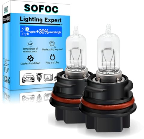 SOFOC PH11 Bombilla Halógena para Faro de Motocicleta 9014 12V 40/40W 4000K Blanco Cálido Doble Filamento Luz Alta/Baja Plug & Play 2Pcs