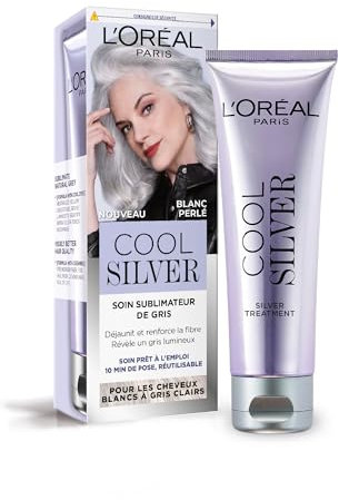 L'Oréal Paris - Grauverbesserende Pflege – entgilbt & stärkt die Haarfaser – weißes bis hellgraues Haar – neutralisiert unerwünschte Reflexe – Cool Silver – Farbe: Perlweiß