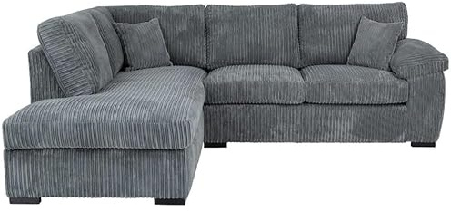 Amalfi High Back Corner Sofa, Left and Right Hand, Grey (Left Hand)