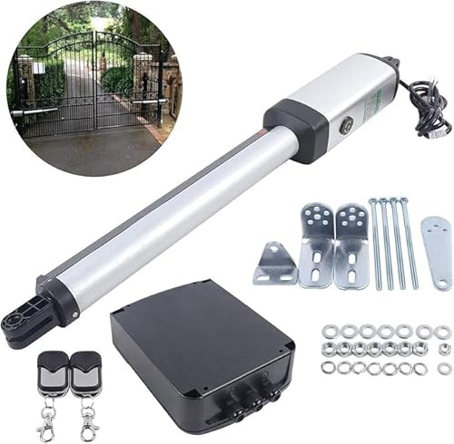 MEHOOSPVN Vingdörrsdrift envingstormställsdrift tung belastning automatisk roterande ställdon grindöppnare set max. Längd 5,5 m eller målvikt 300 kg med 2 fjärrkontrollarm Swing Gate Opener