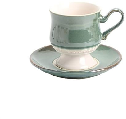 ZXFIYTBH Tasses Tasses à thé Britanniques de Haute qualité et exquises, Tasses à café, Tasses et soucoupes en céramique Vintage, Ensemble de Tasses de Luxe légères Café Boisson Tasse(Green)