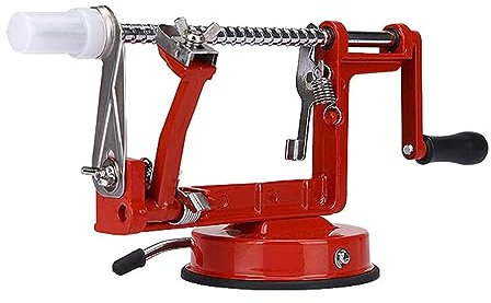 Hand Cranking Apple Peeler Slicer Corer Heavy Duty Red Apple Peeling Machine