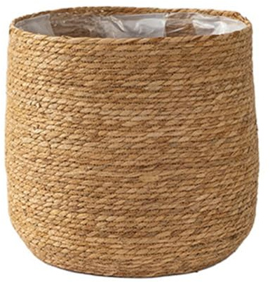 MANGGUO Seagrass Flower Pot - Woven Plant Pot - Decorative Plant Basket with Plastic Film Insert in Boho Style (03 x 30 cm)