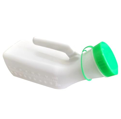 SXTYYH Urinflaschen for Männer Auslaufsicher for Senioren Mit Leuchtendem Deckel Tragbar Urinflasche for Unterwegs, Pinkelflasche 1000ml Harnflasche for Urin-Sammlung(GrüN)