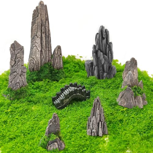 OrgMemory Miniatur Berge Deko Landschaft, Miniatur Wichtel Zubehör, Zen Garten Ornament, Modellbau Feengarten Zubehör Garten Deko DIY Landschaft, Mini Landschaftsgestaltung