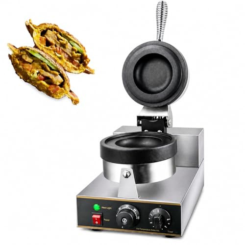 Piastra Elettrica per Waffle, Macchina per Hamburger Ufo da 1300 W, Macchina per Panini Antiaderente Commerciale, Temperatura Regolabile da 50 a 300 ℃, Acciaio Inossidabile per Uso Domestico