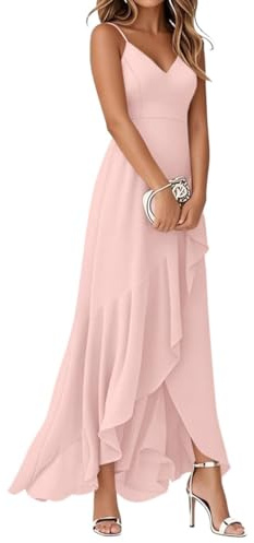 Minetom Robe De Cocktail Femme Bretelles Hautes Robes De Mariage Mi-Longues Dress D'Été À Volants Fête Élégante Soirée
