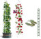 Obelisco para Flores, Jaula para Plantas Tomate, Exterior Jardín Soporte Apoyo Decorativo, Marco de Enrejado Tutor de Metal, Torre para Rosales Vertical, Te Da Una Pala(White,D25xH115CM)