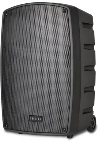 FARFISA - Cassa Acustica Wireless Trolley da 100W con 2, 40x60x36 cm | con 2 Microfoni Senza Filo
