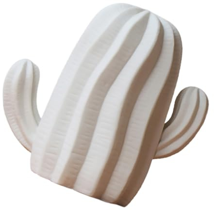 GARVALON Ornamento in Ceramica a Forma di Cactus Bianco Decorazione da Tavolo Creativa e Resistente per Arredamento Casa per Soggiorno Camera da Letto e Scrivania