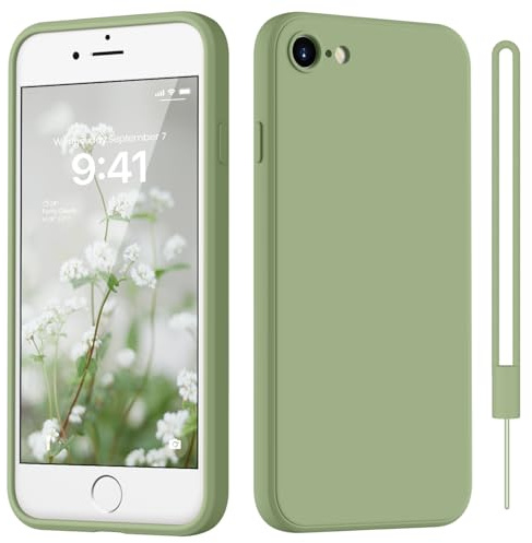 HGH für iPhone SE 3/2 (2022/2020), für iPhone 8/7 Hülle, Matcha-Grün | Handyhülle für iPhone 8/7/SE 3/2 Dünn Rundumschutz mit Microfiber-Innenfutter Kratzfest