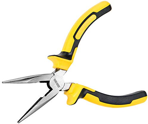 DOWELL HY020244 6 Inch Long Nose Pliers with Wire Cutter,Nickel Chromium Steel Construction and Professional Handle