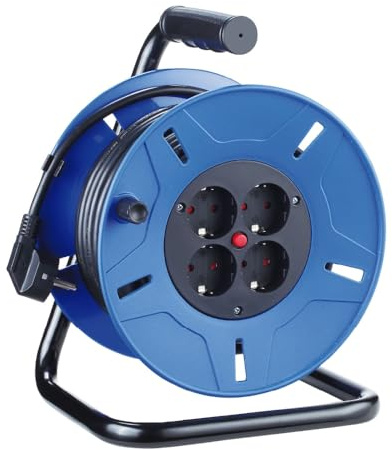 EDM 20115 Enrollacables con Protector Térmico, 25 M, Varios Colores