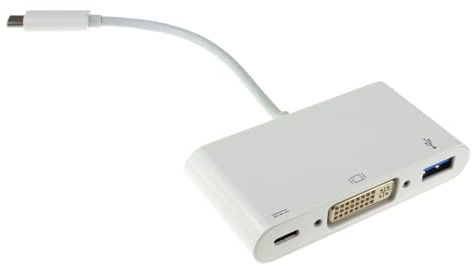 USB 3.1 Type C vers DVI USB Adaptateur & Type C Host avec PD Fonction 15 cm [Type C to DVI & USB 3,0 with PD]