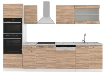 Vicco Küchenzeile R-Line, Sonoma, 300 cm