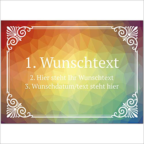 Einladungskarten Manufaktur Hamburg 8 x Personalisierte Gruß-Karten mit Ihrem Wunschtext, Moderner Verlauf Regenbogen Mosaik, als Einladung, Save The Date, Dankeskarte oder Geburtstagskarte, DIN A6